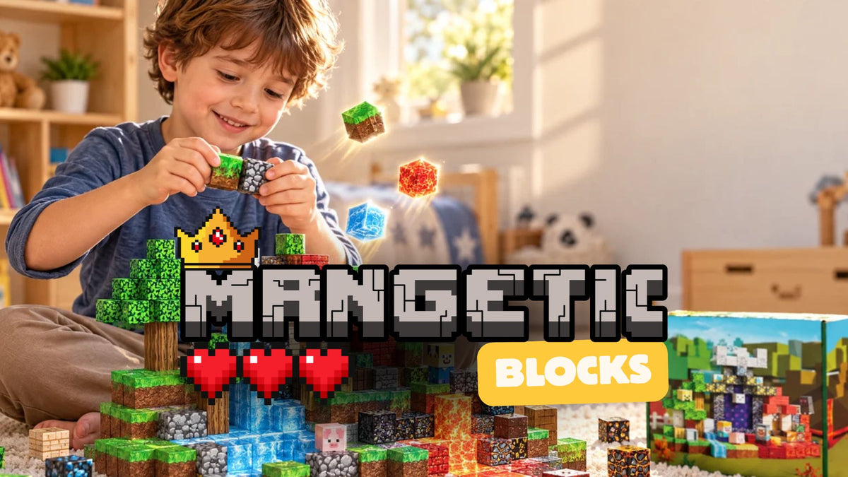 Enfant qui joue avec des blocs de construction magnétiques Playland