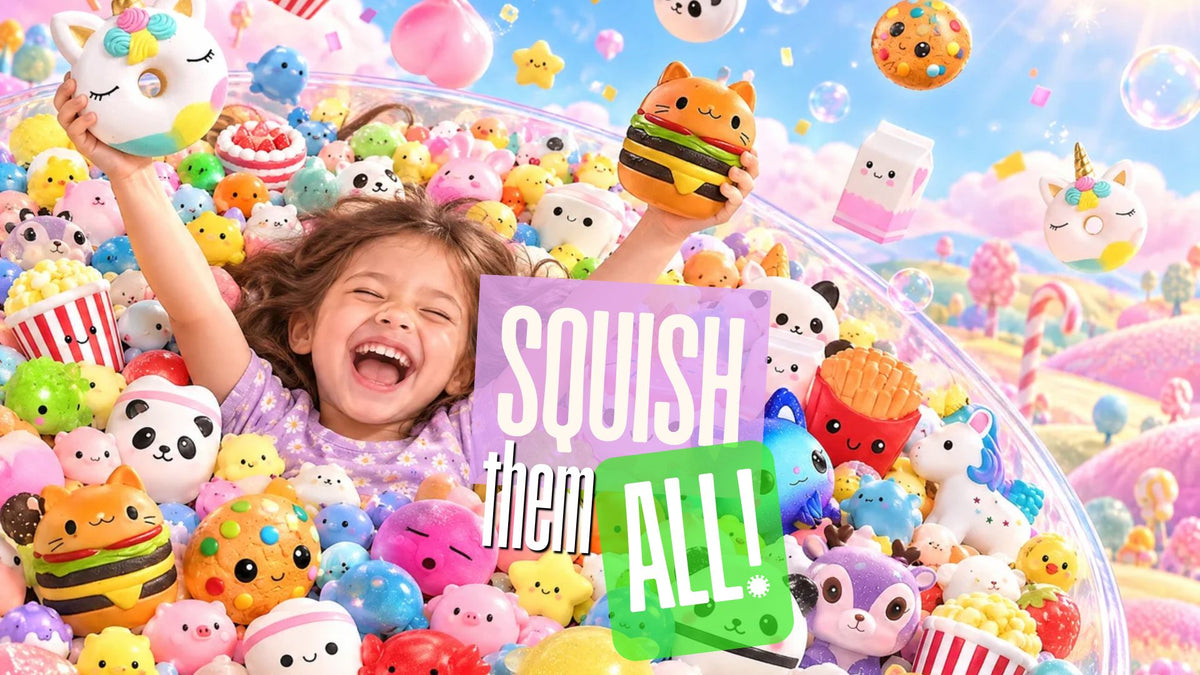 Collection de squishies anti-stress Playland — jouets slow rising pour enfants